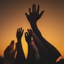 Image of hands joined, representing solidarity and empowerment.